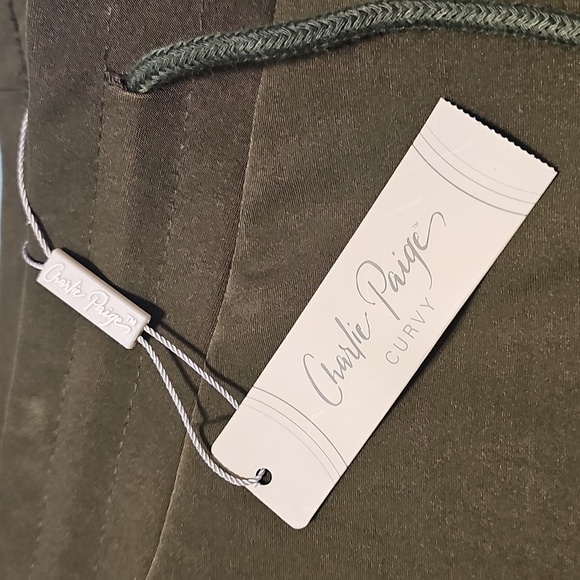 Charlie Paige Curvy‎ High Waisted Olive Green Cargo Joggers Size 2X NWT - Picture 3 of 6